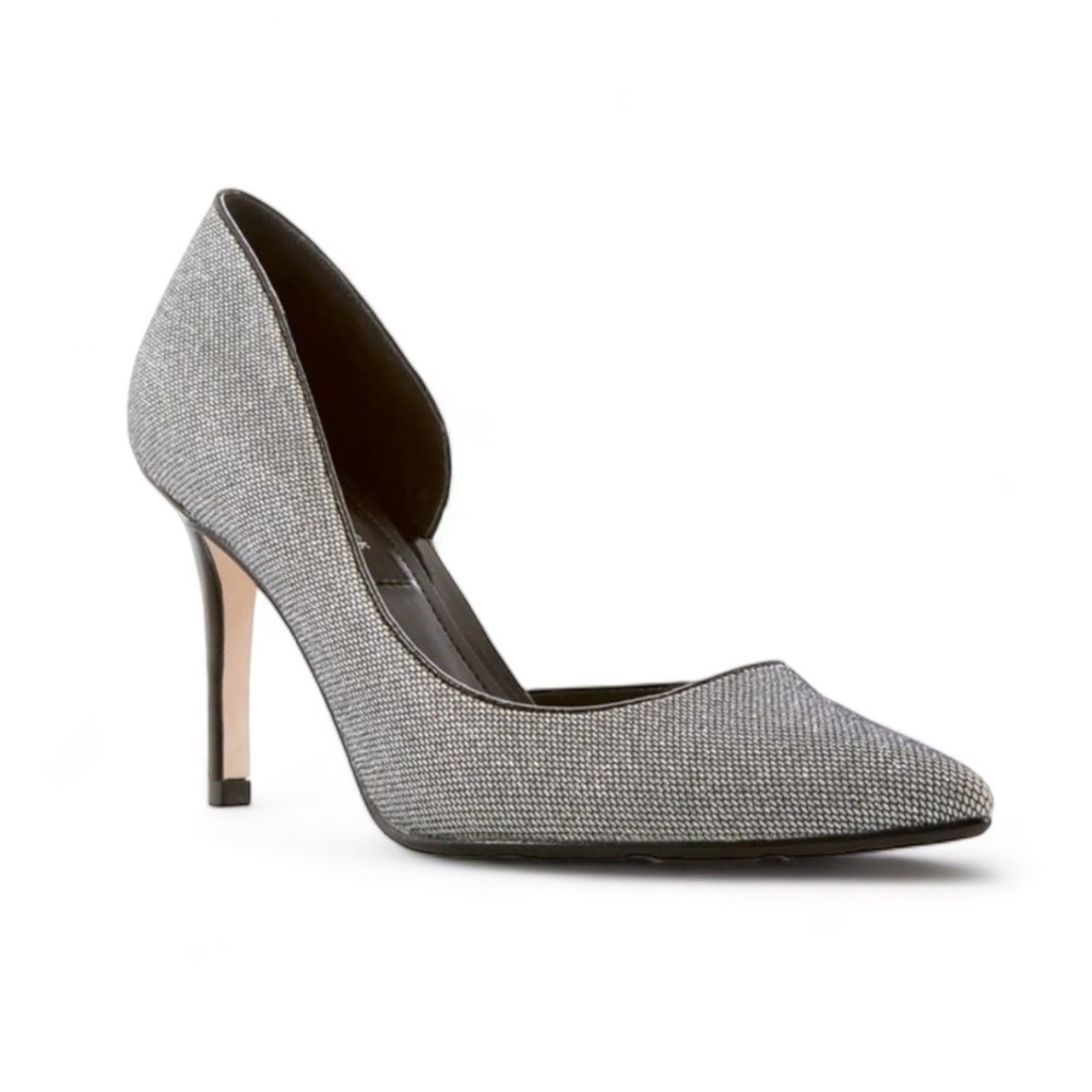 Whbm Athena Silver Glitter Pointed  Heels